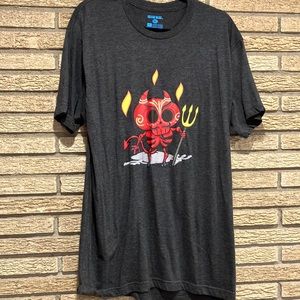 Mexico cute devil shirt from Playa Del Carmen. Black cotton XL